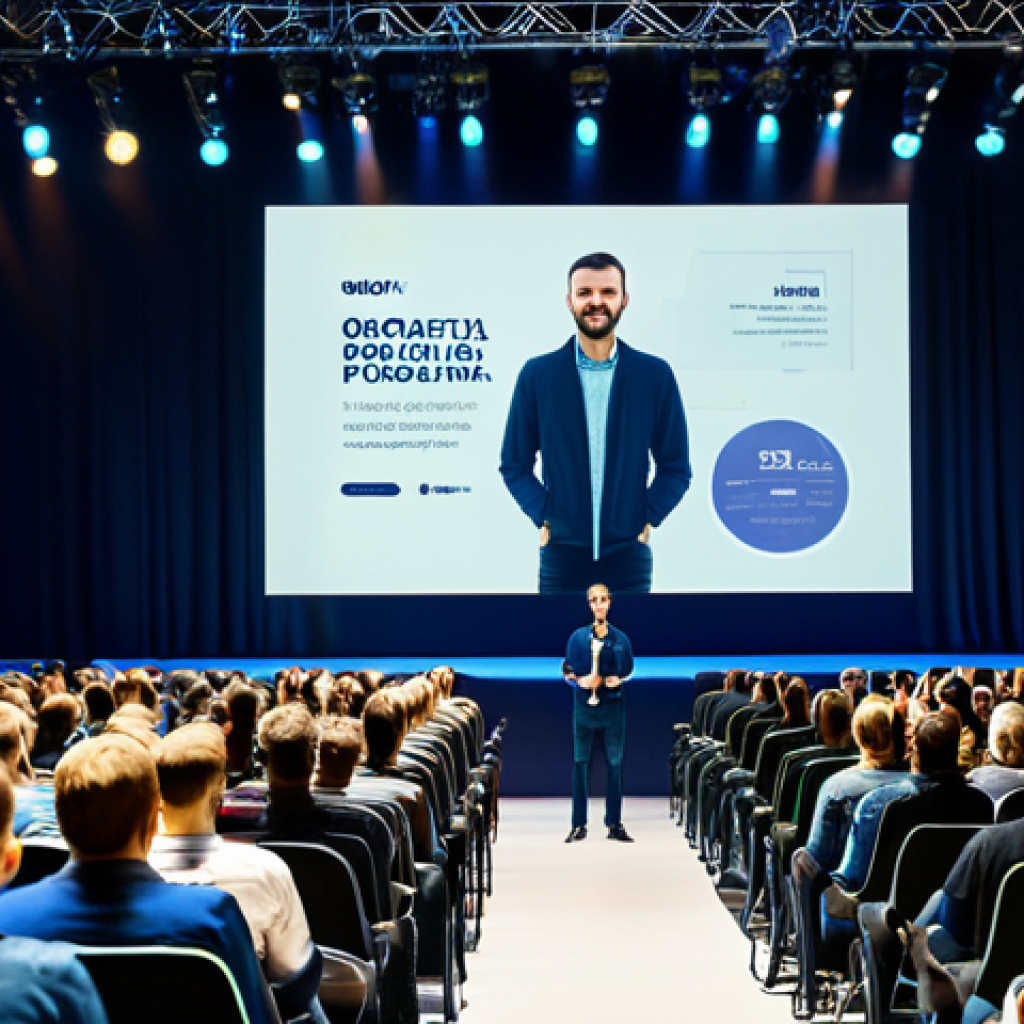 Digital Festival Inspiration**

"A professional graphic designer, fully clothed in stylish, modest clothing, presenting a visually appealing digital marketing campaign concept at the Digital Festival in Gdynia, Poland. The scene is a modern conference hall with attendees in the background. Emphasize the use of engaging visuals and storytelling elements on a large screen. Safe for work, appropriate content, perfect anatomy, natural proportions, professional."

**
