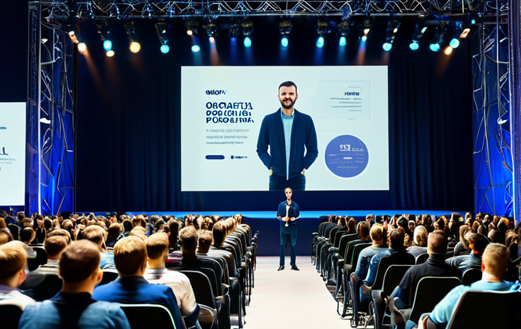 Digital Festival Inspiration**
"A professional graphic designer, fully clothed in stylish, modest clothing, presenting a visually appealing digital marketing campaign concept at the Digital Festival in Gdynia, Poland. The scene is a modern conference hall with attendees in the background. Emphasize the use of engaging visuals and storytelling elements on a large screen. Safe for work, appropriate content, perfect anatomy, natural proportions, professional."
**