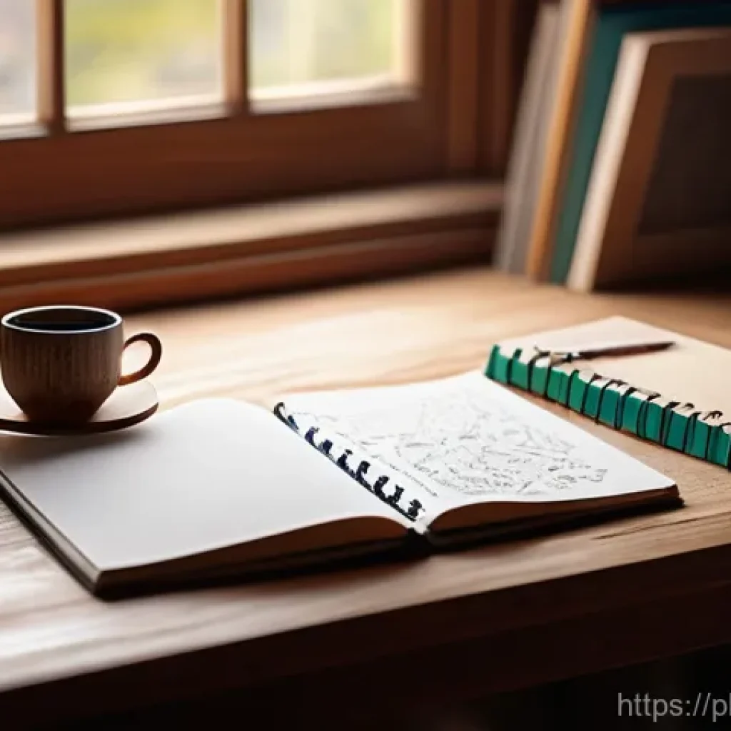 스토리텔러로서의 창의력 훈련 방법 - **Prompt:** A cozy, warmly lit home office or studio space. A young adult, with a genuine, gentle sm...