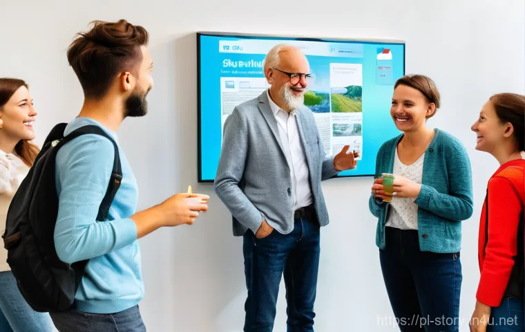 스토리텔러 자격증 합격률 - A creative professional, gender-neutral, in smart-casual attire, is working at a sleek, minimalist d...