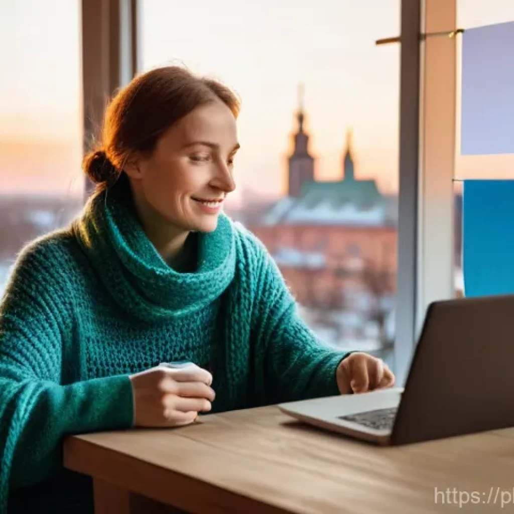 스토리텔러와 데이터 기반 이야기 제작 - **Prompt:** A Polish woman in her mid-30s, with a thoughtful and warm expression, is sitting at a wo...