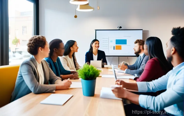 스토리텔러 온라인 교육 플랫폼 추천 - **Prompt:** A diverse group of professionals and individuals (men and women, all appropriately dress...