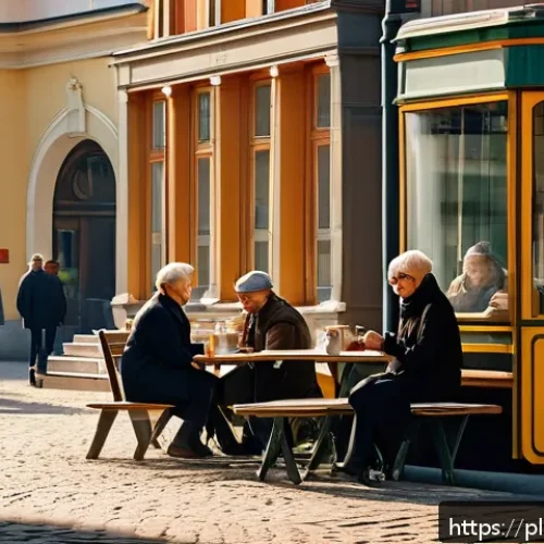스토리텔러로서 스토리 소재 찾는 방법 - A vibrant urban scene in Warsaw, Poland, during a busy morning. People of diverse ages and styles ar...