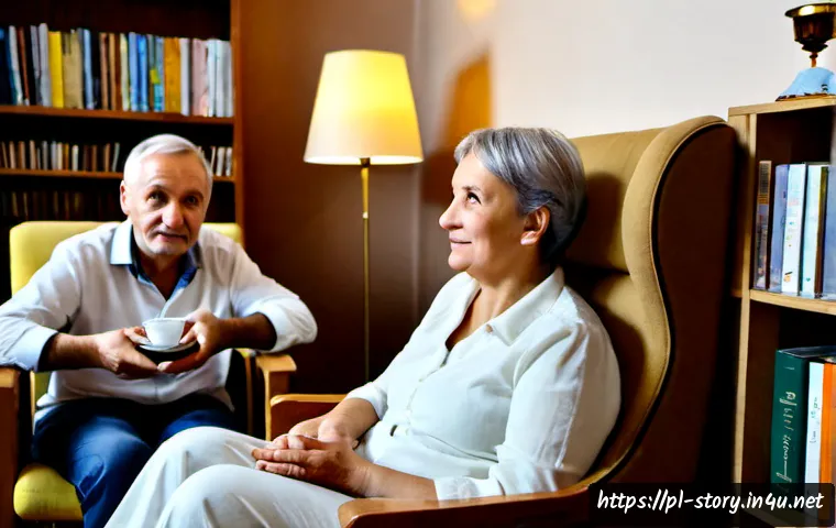 Home 17 스토리텔러와 영화 스토리텔링의 차이 - Photorealistic comparison scene in a warm Warsaw apartment: an older Polish storyteller seated in a ...